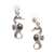 Cultured pearl dangle earrings, 'Amed Night Seahorse' - Bali Sterling Silver Seahorse Earrings with Dark Pearls thumbail