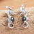 Cultured pearl dangle earrings, 'Amed Night Seahorse' - Bali Sterling Silver Seahorse Earrings with Dark Pearls (image 2b) thumbail
