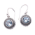 Blue topaz dangle earrings, 'Loving Gaze' - Artisan Crafted Balinese Blue Topaz and Silver Earrings thumbail