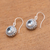 Blue topaz dangle earrings, 'Loving Gaze' - Artisan Crafted Balinese Blue Topaz and Silver Earrings (image 2b) thumbail