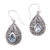 Blue topaz dangle earrings, 'Balinese Dewdrop' - Artisan Crafted Balinese Blue Topaz and Silver Earrings thumbail