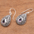Amethyst dangle earrings, 'Balinese Dewdrop' - Artisan Crafted Balinese Amethyst and Silver Earrings (image 2c) thumbail