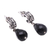 Onyx dangle earrings, 'Balinese Night' - Modern Balinese Dangle Earrings with Faceted Black Onyx
