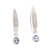 Blue topaz dangle earrings, 'Elegant Ellipses' - Elliptical Blue Topaz Dangle Earrings from Bali thumbail