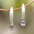 Amethyst dangle earrings, 'Elegant Ellipses' - Elliptical Amethyst Dangle Earrings from Bali (image 2) thumbail