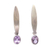 Amethyst dangle earrings, 'Elegant Ellipses' - Elliptical Amethyst Dangle Earrings from Bali thumbail