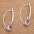 Amethyst dangle earrings, 'Elegant Ellipses' - Elliptical Amethyst Dangle Earrings from Bali (image 2b) thumbail