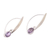 Amethyst dangle earrings, 'Elegant Ellipses' - Elliptical Amethyst Dangle Earrings from Bali (image 2f) thumbail