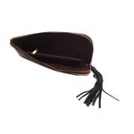 Leather clutch, 'Borobudur Stars in Coffee' - Circle Pattern Leather Clutch in Espresso from Bali