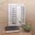 Wood wall mirror, 'Balinese Window in White' - Whitewashed Wood Wall Mirror with Shutters thumbail