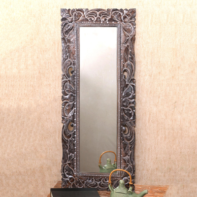 Espejo de pared de madera - Espejo de pared de madera tallada a mano fabricado en Bali