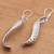 Sterling silver dangle earrings, 'Curving Weave' - Weave Pattern Sterling Silver Dangle Earrings from Java (image 2c) thumbail
