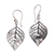Sterling silver dangle earrings, 'Mangrove Leaf' - Handcrafted Balinese Leaf Theme Silver 925 Earrings thumbail