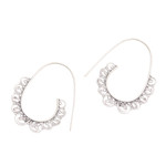 Sterling silver half-hoop earrings, 'Moving Swirls' - Openwork Pattern Sterling Silver Half-Hoop Earrings