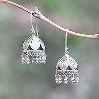 Featured review for Sterling silver chandelier earrings, Jhumki Crowns