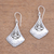 Sterling silver dangle earrings, 'Floral Kites' - Kit-Shaped Sterling Silver Dangle Earrings from Bali