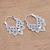Sterling silver hoop earrings, 'Beautiful Pattern' - Patterned Sterling Silver Hoop Earrings from Bali (image 2b) thumbail