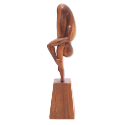 Wood sculpture, 'Yoga Stretch'  Wood sculpture, Sculpture, Wood carving
