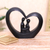 Wood sculpture, 'Love Within' - Heart-Shaped Romantic Wood Sculpture in Black from Bali (image 2) thumbail