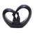Wood sculpture, 'Love Within' - Heart-Shaped Romantic Wood Sculpture in Black from Bali (image 2d) thumbail