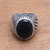 Onyx single-stone ring, 'Oval Power' - Oval Black Onyx Single-Stone Ring Crafted in Bali
