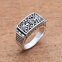 Featured review for Sterling silver signet ring, Extraordinary Vines