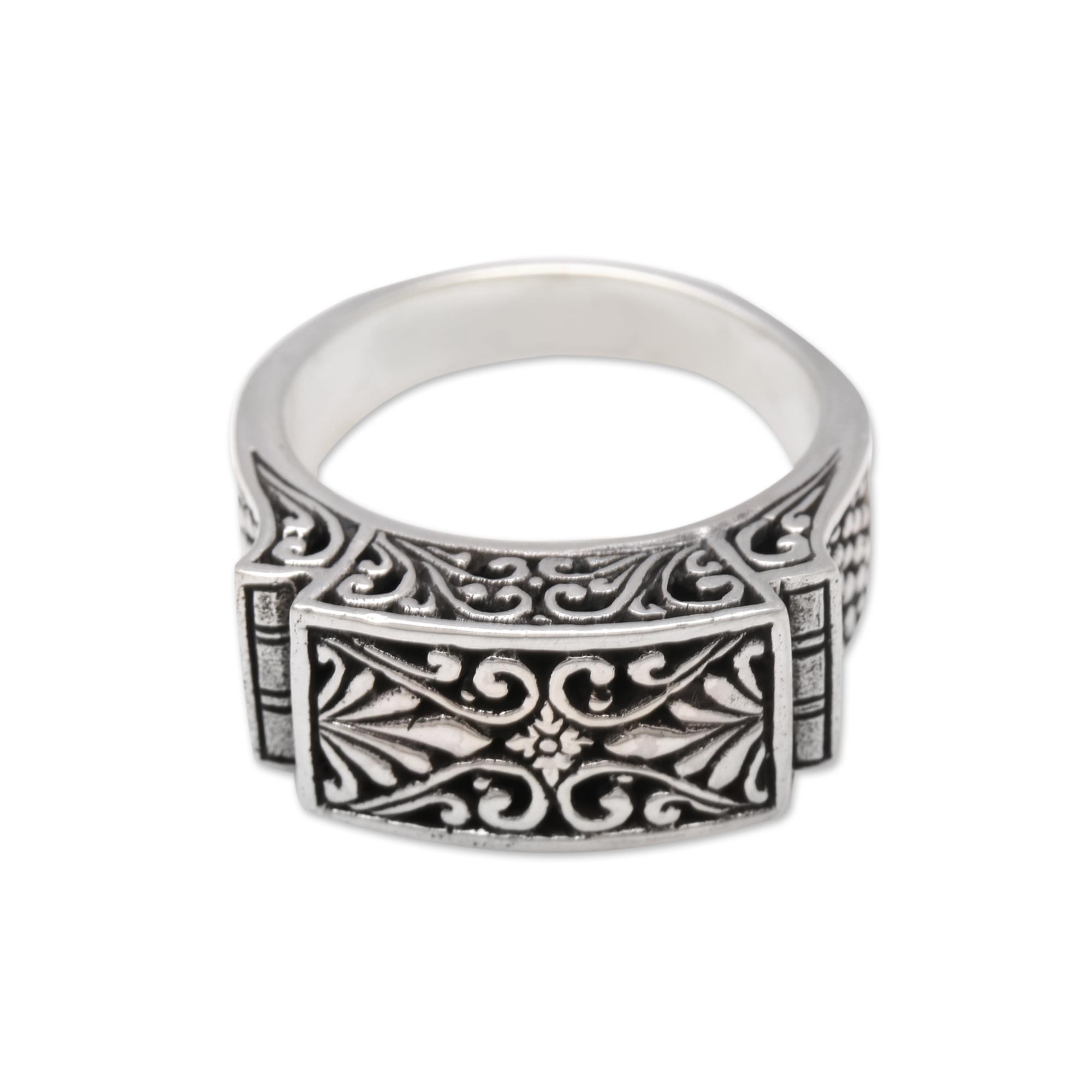 UNICEF Market | Vine Pattern Sterling Silver Signet Ring Crafted in ...