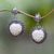 Sterling silver dangle earrings, 'Luminous Petals' - Floral Sterling Silver Dangle Earrings from Bali thumbail
