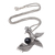 Onyx pendant necklace, 'Phoenix Cradle' - Onyx Phoenix Pendant Necklace from Bali (image 2a) thumbail