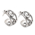 Sterling silver half-hoop earrings, 'Feminine Swirls' - Swirl Pattern Sterling Silver Half-Hoop Earrings from Bali