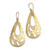 Brass dangle earrings, 'Abstract Drops' - Abstract Pattern Teardrop Brass Dangle Earrings from Bali