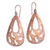 Copper dangle earrings, 'Abstract Tears' - Abstract Pattern Teardrop Copper Dangle Earrings from Bali