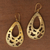 Brass dangle earrings, 'Dewdrop Abstractions' - Abstract Brass Dangle Earrings Crafted in Bali