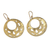 Brass dangle earrings, 'Bali Crescents' - Round Abstract Motif Brass Dangle Earrings from Bali