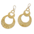Brass dangle earrings, 'Antique Moons' - Circle Motif Modern Brass Dangle Earrings from Bali