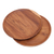 Teak wood plates, 'Nature's Course' (14 inch, pair) - Handmade Natural Teak Wood Plates from Bali (14 Ine, Pair) (image 2a) thumbail