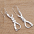 Sterling silver dangle earrings, 'Twisted Bamboo' - Twisted Bamboo Sterling Silver Dangle Earrings from Bali (image 2b) thumbail