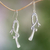 Sterling silver dangle earrings, 'Bamboo Hooks' - Hook-Shaped Sterling Silver Dangle Earrings from Bali (image 2) thumbail