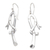 Sterling silver dangle earrings, 'Bamboo Hooks' - Hook-Shaped Sterling Silver Dangle Earrings from Bali thumbail