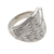 Sterling silver band ring, 'Wing Feathers' - Sterling Silver Wing Band Ring from Bali (image 2a) thumbail