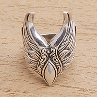 Sterling silver cocktail ring, Wings of Elegance
