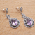 Amethyst dangle earrings, 'Royal Tears' - 10-Carat Amethyst Dangle Earrings from Java