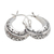Garnet hoop earrings, 'Glimpse of Elegance' - Swirl Pattern Garnet Hoop Earrings from Java (image 2f) thumbail