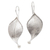 Sterling silver drop earrings, 'Curved Leaves' - Modern Leaf-Shaped Sterling Silver Drop Earrings from Bali thumbail