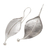 Sterling silver drop earrings, 'Curved Leaves' - Modern Leaf-Shaped Sterling Silver Drop Earrings from Bali (image 2d) thumbail