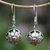 Gold accented sterling silver dangle earrings, 'Flower Domes' - Floral Gold Accented Sterling Silver Dangle Earrings (image 2) thumbail