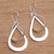 Sterling silver dangle earrings, 'Open Tears' - Open Teardrop Sterling Silver Dangle Earrings from Bali (image 2b) thumbail