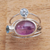 Amethyst and blue topaz cocktail ring, 'Beautiful Accompaniment' - Amethyst and Blue Topaz Cocktail Ring from Bali (image 2) thumbail