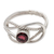 Garnet solitaire ring, 'Captured Gem' - Wire Pattern Garnet Solitaire Ring from Bali thumbail