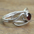 Garnet solitaire ring, 'Captured Gem' - Wire Pattern Garnet Solitaire Ring from Bali (image 2b) thumbail
